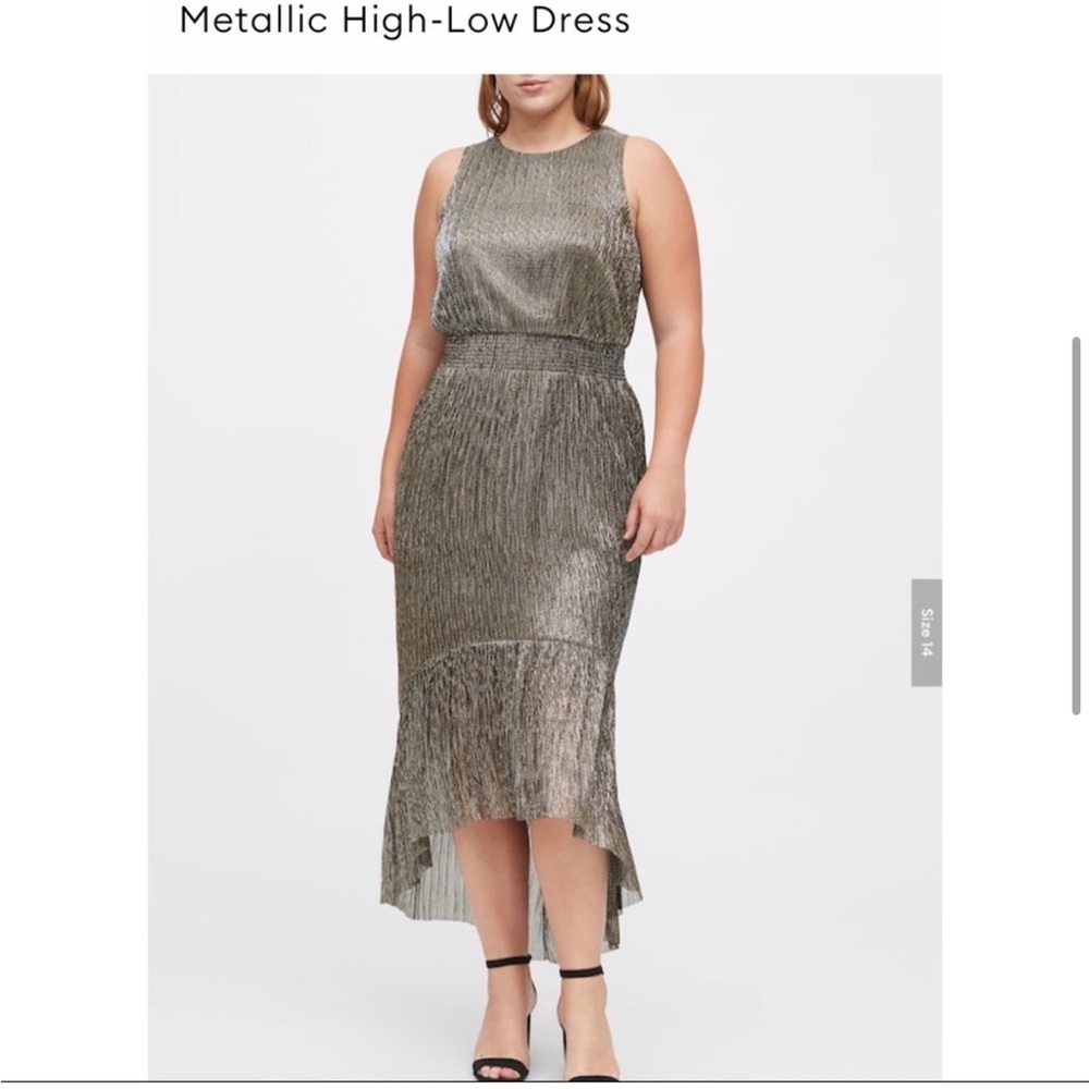 Banana Republic High-Low Metallic Party Dress NWT
